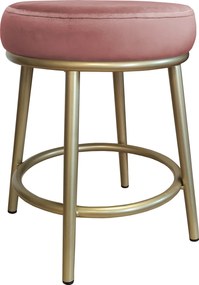 Taboret Ben tkanina Welur stelaż metalowy STOŁEK LOFT : Kolor Stelaża - Złoty, Kolor tkaniny - VELVET - MG58, Typ tkaniny - Velvet