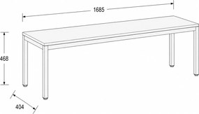 Ławka FRAME, podstawa biała, 1685 x 404 x 468 mm, biały