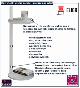 Stolik minimalistyczny pomocniczy beton + biały  N2-T86