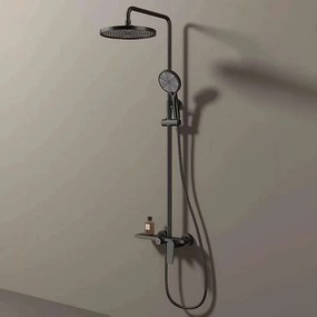 Kolumna Prysznicowa "Divine" Matowa Czarna - 3 Funkcje z Mikserem i Regulowaną Wysokością 🚿🖤