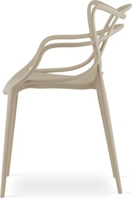 Krzesło beżowe, plastikowe KATO