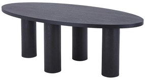 Stół do jadalni dla 8 osób z okleiną jesionową - Czarny - FALYN