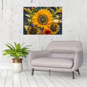 Obraz - Jesienne kwiaty (70x50 cm)