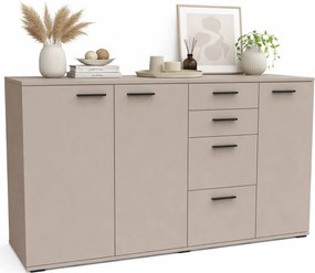 Kaszmirowa duża komoda z szufladami i półkami A3-W15