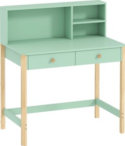 AIYAPLAY Biurko dziecięce z szufladami i półkami dla dzieci 5-12 lat 90 x 52 x 105 cm Zielony | Aosom PL