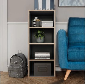 Regał na książki antracyt 40x30x100 tetrix