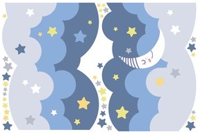 Naklejka ścienna Ambiance Scandinavian Clouds With Stars And Moon