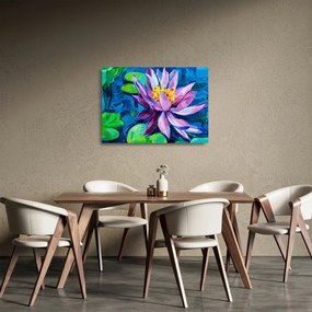 Obraz na szkle lilii wodnej na wodzie (70x50 cm)