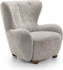 Fotel MIST do Salonu WYGODNY, Styl Klasyczny Tkanina bucle Niebieski - Szary - DRESS ME 02
