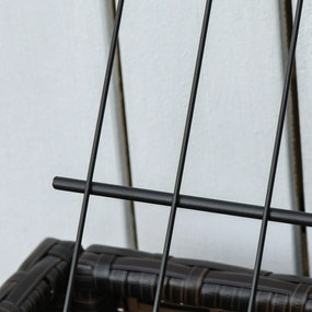 Outsunny Grządka Podwyższona Technorattan Skrzynka na Kwiaty z Półką Stabilne Nogi Brązowa 70x30x72cm | Aosom PL