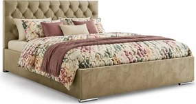 Beżowe pikowane łoże z pojemnikiem 5 rozmiarów E6-G53