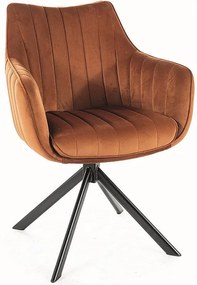 Krzesło tapicerowane AZALIA VELVET cynamonowe