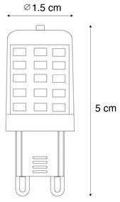 Zestaw 5 żarówek LED G9 z możliwością ściemniania, opalowe, 3W, 250lm, 3000K