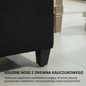 HOMCOM Ławka tapicerowana z miejscem na przechowywanie czarna do przedpokoju salonu 100x40x44 cm | Aosom PL