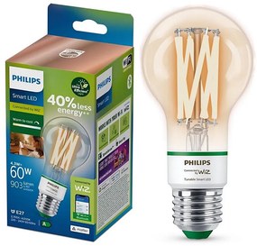 LED Żarówka ściemnialna Philips A60 E27/4,3W/230V 2700-4000K CRI 90 Wi-Fi