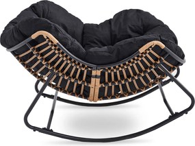 Fotel Bujany Ogrodowy ELTON na Płozach Czarny Nowoczesny