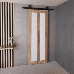 Drzwi Przesuwne QUDIO M1 Dąb Craft Złoty + Biały 60