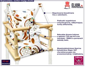 Huśtawka kubełkowa rosnąca łapacz snów A3-D55