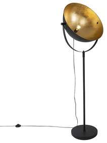 Industrialna lampa stojąca czarna 50 cm ze złotym, regulowanym kloszem - MagnaxPrzemysłowy Oswietlenie wewnetrzne