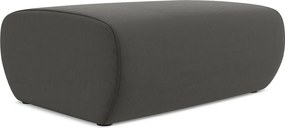 Pufa - z tkaniny welwetowej - stalowy - NANEA