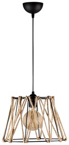 Czarno-beżowa lampa wisząca z metalowym kloszem ø 30 cm Jutini – Opviq lights