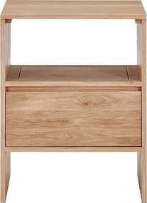 Szafka pod umywalkę z litego dębu - Jasny naturalny - 60 cm - CAVIZO