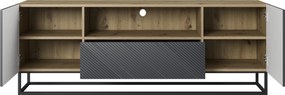 Szafka RTV Asha 167 cm z szufladą i metalowym stelażem - artisan / rivier stone mat