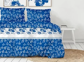 Pościel satynowa DELFY 220X200 niebieska Premium GRENO