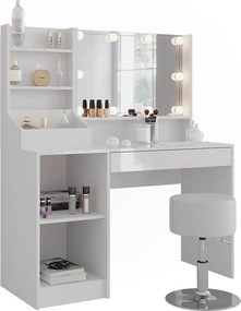 Stół do toalety biały/biały wysoki połysk 119.8x50.1x76 sherry