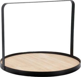 EH Taca bambusowa okrągła z metalowym uchwytem, 35 cm