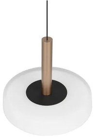 Lampa wisząca LED w czarno-biało-złotym kolorze ze ściemniaczem i szklanym kloszem ø 22 cm Celeste – Trio