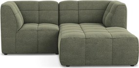 Zielony narożnik z materiału bouclé (prawostronny/z szezlongiem) Aloha – Makamii