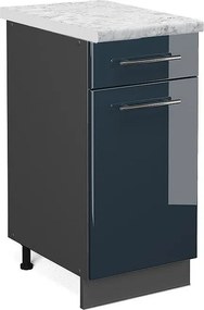 Szafka dolna do kuchni ciemnoniebieski wysoki połysk 40x60x82 fame-line