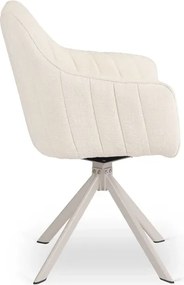 Zestaw Stół Rozkładany VERONA 160-240 cm Biały Marmur/Kaszmir i 4 Krzesła BAJA Kremowe Boucle