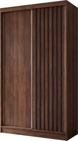 Szafa Przesuwna LAMELLO 120 cm Szafa Dwudrzwiowa z Szufladami Orzech