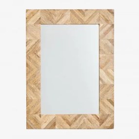 Lustro Ścienne Prostokątne 50x70 Cm Z Drewna Mango Mykonos Drewno Mango - Sklum