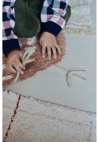 Brązowy bawełniany dywan dziecięcy tkany ręcznie odpowiedni do prania 110x100 cm Chicken – Lorena Canals