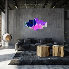 Obraz kolorowych kwiatów (125x70 cm)