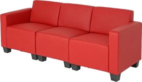 3-osobowa sofa Moncalieri,  czerwona
