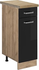 Szafka dolna do kuchni czarny wysoki połysk 30x60x81.6 r-line