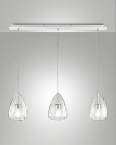 Lampa wisząca Britton z metalu i przezroczystego szkła borokrzemianowego, gniazdo E27, 3 x 40 W, nowoczesny i elegancki design do wnętrz, IP20