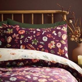 Fioletowa pościel dwuosobowa 230x220 cm Autumn Pumpkins – Catherine Lansfield