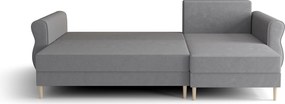 Rozkładana narożna sofa SILVIANO 230x140 cm, szara, uniwersalna
