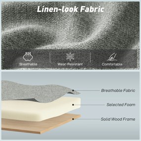 HOMCOM 3-w-1 Fotel z Funkcją Łóżka, Rozkładany Fotel Sofa z Regulowanym Oparciem, Szary | Aosom PL