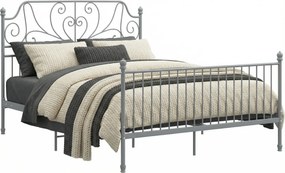 Szare metalowe łóżko w stylu loftowym 140x200 cm G4-W98