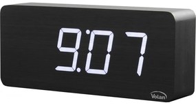 Duży zegar elektroniczny budzik led drewniany cyfrowy stojący termometr dat