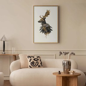 Plakat Leśny jeleń 40x60 cm z ramą złotą z marginesem ARTGEIST B
