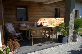 TECTONA - ogrodowy drewniany rozkładany stół tekowy 180/240 x 100 cm - Towar z drobną wadą (N258)