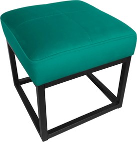 Pufa MAX tkanina Welur loft ławka podnóżek metal : Kolor Stelaża - Czarny , Kolor tkaniny - VELVET - MG20, Typ tkaniny - Velvet