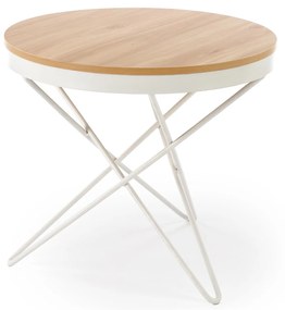 Ława okrągła MDF naturalny/biały 60/55 LEILA